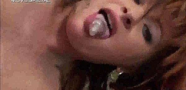  Foxy redhead hottie sucking cock and getting fucked